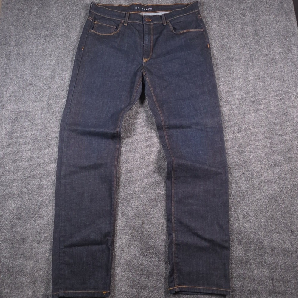 Mott & Bow Crosby Slim Jeans Mens 36x32 Dark Indigo Blue Straight Leg Denim